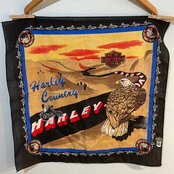 Vintage Harley-Davidson Bandanna - Picture 1 of 3